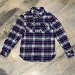 Burlebo Blue & Red Plaid Flannel Button Down Shirt - Size Small